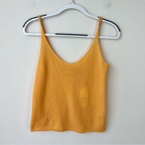 NWT Vince 100% Cashmere Knit Scoop Neck Tank Top Tangerine Orange